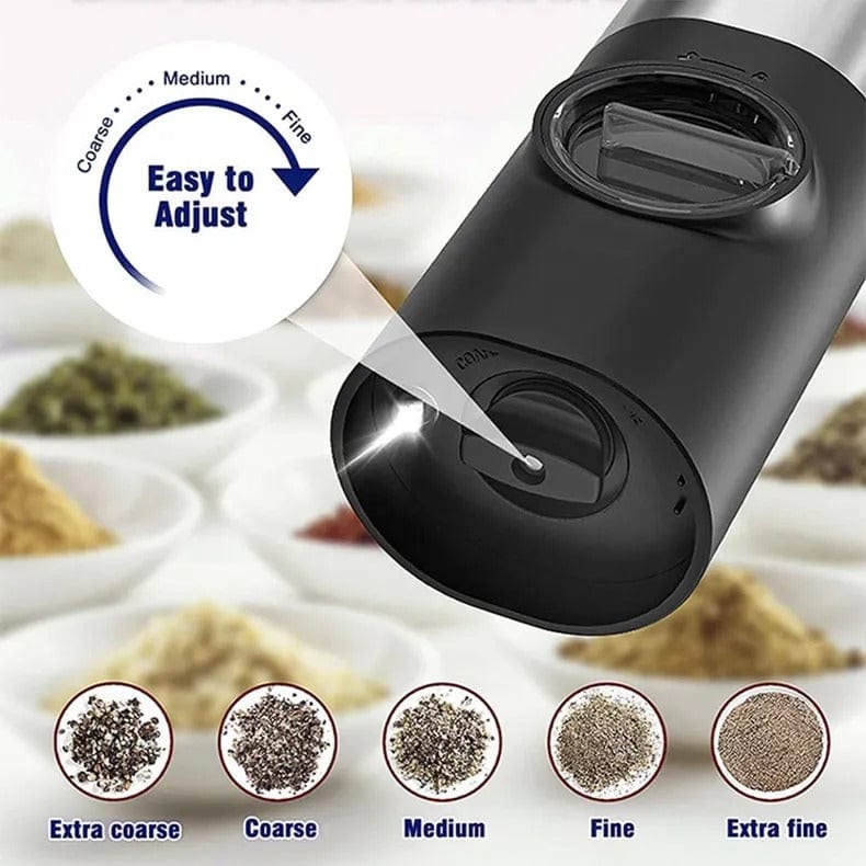 Gravity Electric Salt and Pepper Grinder Set, Automatic Upgraded Pepper and  Salt Mill with Charging Base, Adjustable Coarseness and LED Light, One Hand  Operatio… in 2023